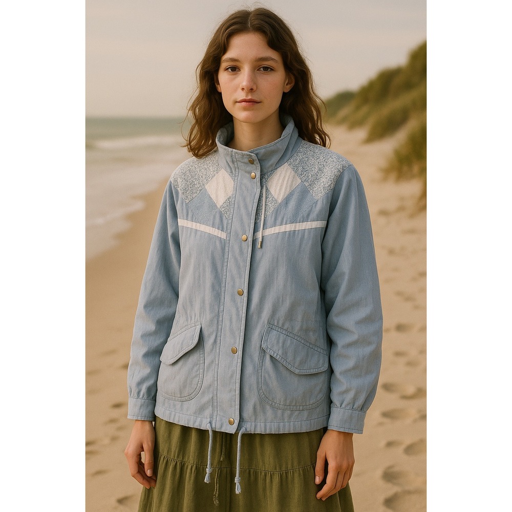 Innovations Blue Patchwork Cottagecore‎ LARGE Jacket Granny Grandmacore Peasant